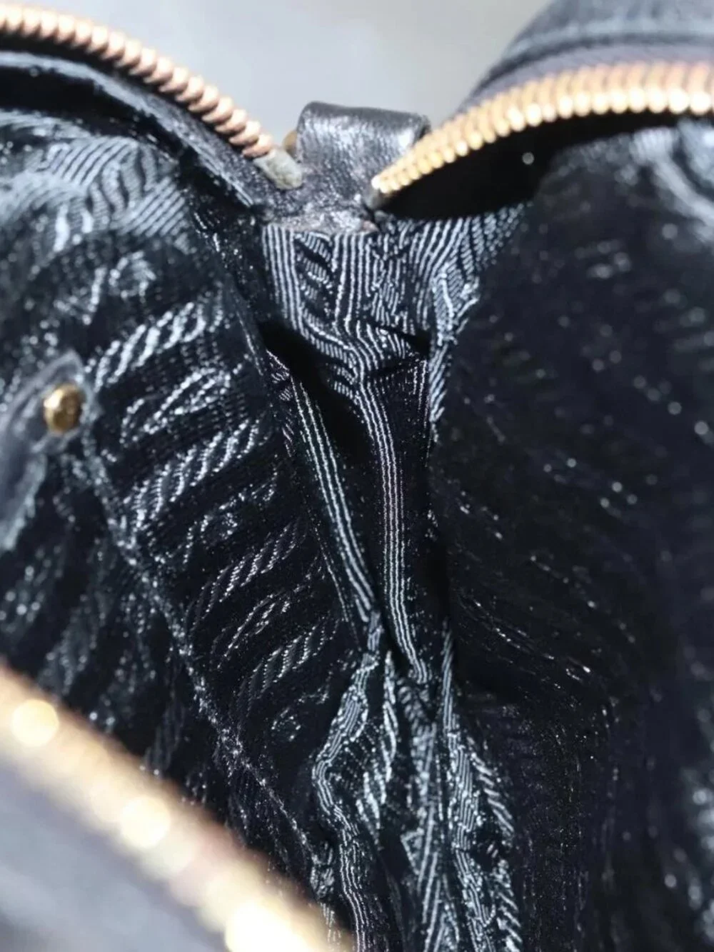 PRADA ribbon Shoulder Bag Leather Purple Gold - Picture 14 of 16